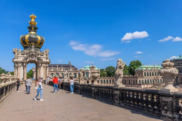 Drezno Niemcy Xviii Wieczny Barokowy Pałac Zwinger Brama Koronna Zwana — Zdjęcie stockowe