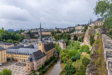 Lüksemburg. Eski Lüksemburg şehrinin manzarası. Lüksemburg