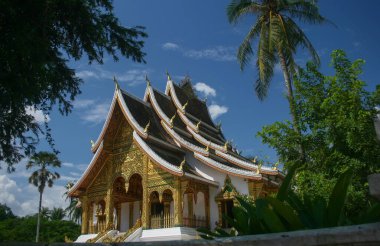 Haw Pha Bang altın Budist tapınağı, Luang Prabang Unesco Mirası, Laos 'u muhafaza etti.