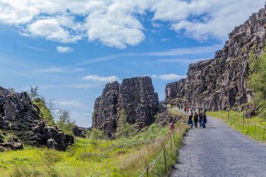 Thingvellir, İzlanda: Almannagja, Avrasya ve Kuzey Amerika plakaları arasındaki yarık vadisi, İzlanda, Thingvellir Ulusal Parkı