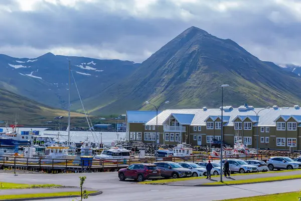 Сиглуордур Исландия Вид Рыбацкий Город Сиглуордур Северная Исландия Стоковое Фото