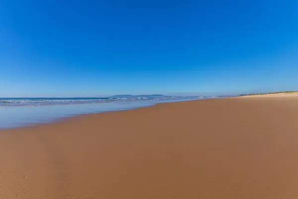 Océano Atlántico Playa Costa Caparica Cerca Lisboa Portugal Fotos de stock libres de derechos
