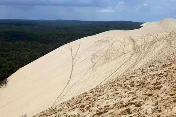 这座的皮拉 最高的沙丘在欧洲 在皮拉 Sur Mer 法国的著名沙丘 图库图片