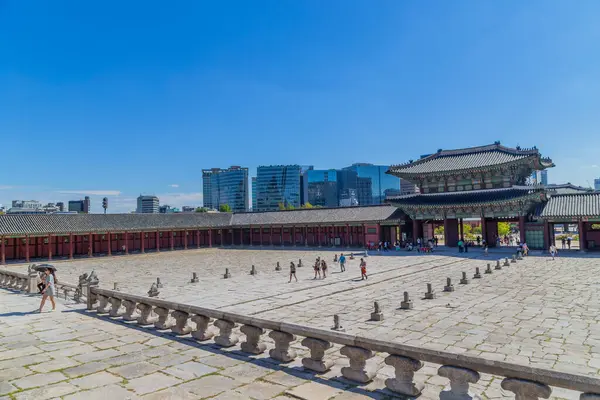 Soul Jižní Korea Geunjeongjeon Trůnní Síň Gyeongbokgung Palace Hlavní Královský Royalty Free Stock Obrázky