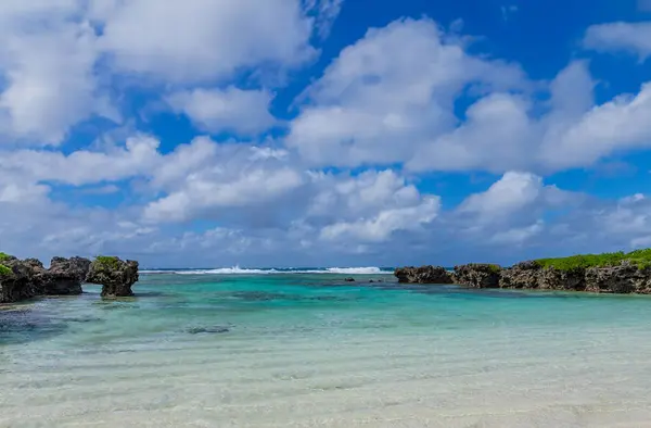 Strand Efate Island Vanuatu Nära Port Vila Berömd Strand Östkusten Stockbild