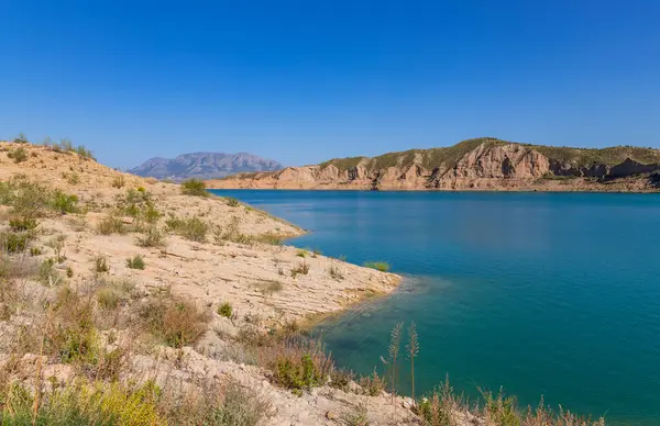 Reservoar Vid Sjön Negratin Sierra Baza Provinsen Granada Andalusien Spanien Stockfoto