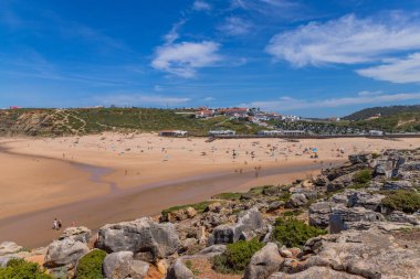 Sintra, Portekiz: Foz do Lizandro, Ericeira, Portekiz sahillerindeki insanlar