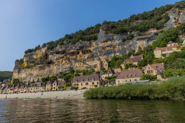 La Roc Gageac; France: Medieval river village of La Roc Gageac in the Dordogne region of France clipart