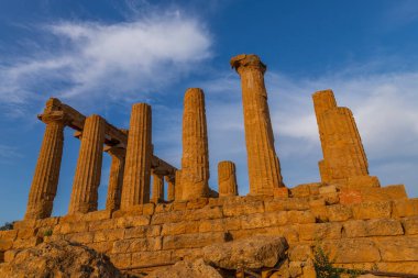 Tapınaklar Vadisi 'ndeki Juno Tapınağı, Agrigento, Sicilya, İtalya