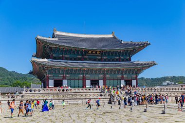 Seul, Güney Kore: Geunjeongjeon Güney Kore 'deki Joseon hanedanlığının ana sarayı Gyeongbokgung Sarayı' ndaki Taht Salonu