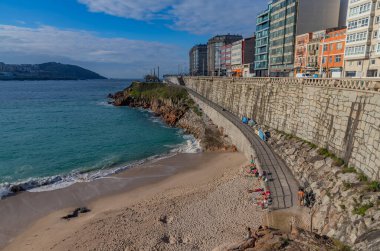 Coruna, Galiçya, İspanya: Matadoiro Plajı (Praia da Matadoiro) A Coruna, Galiçya, İspanya