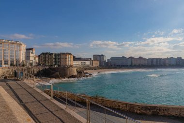 Coruna, Galiçya, İspanya: Matadoiro Plajı (Praia da Matadoiro) A Coruna, Galiçya, İspanya