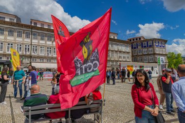 Guimaraes, Portekiz: Portekiz 'de 1 Mayıs, İşçi Bayramı, Guimaraes, Portekiz' de Kutlama ve Protesto