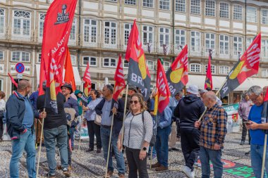 Guimaraes, Portekiz: Portekiz 'de 1 Mayıs, İşçi Bayramı, Guimaraes, Portekiz' de Kutlama ve Protesto