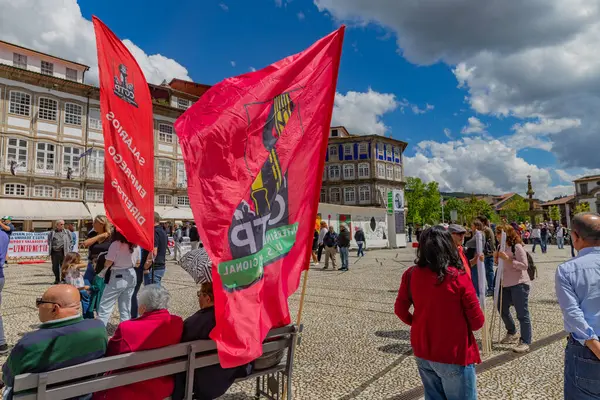 Guimaraes, Portekiz: Portekiz 'de 1 Mayıs, İşçi Bayramı, Guimaraes, Portekiz' de Kutlama ve Protesto