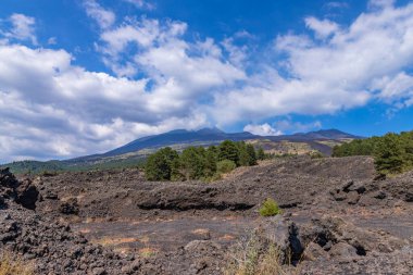 Pitoresk volkanik manzara Mount Etna, Etna Milli Parkı, Sicilya, İtalya