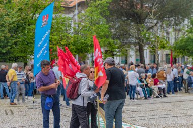 Guimaraes, Portekiz: Portekiz 'de 1 Mayıs, İşçi Bayramı, Guimaraes, Portekiz' de Kutlama ve Protesto