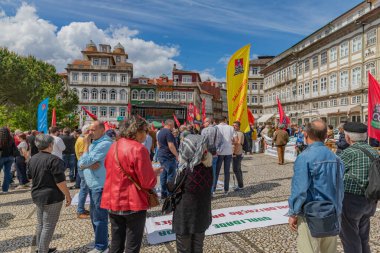 Guimaraes, Portekiz: Portekiz 'de 1 Mayıs, İşçi Bayramı, Guimaraes, Portekiz' de Kutlama ve Protesto