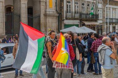 Guimaraes, Portekiz: Portekiz 'de 1 Mayıs, İşçi Bayramı, Guimaraes, Portekiz' de Kutlama ve Protesto