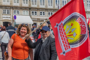 Guimaraes, Portekiz: Portekiz 'de 1 Mayıs, İşçi Bayramı, Guimaraes, Portekiz' de Kutlama ve Protesto