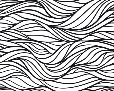 Seamless abstract wave pattern. Repeating texture. Yarn fibers design. Vector illustration