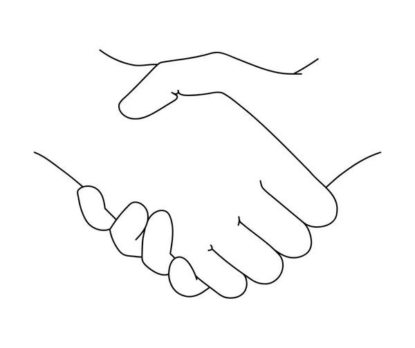Desenho Vetorial Linha Contínua Handshake Estilo Arte Linha Contínua Design — Vetor de Stock