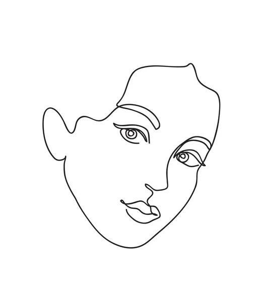 Обличчя Дівчини Приваблива Молода Жінка Портрет Концепції Жіночої Краси Малюнок — стоковий вектор
