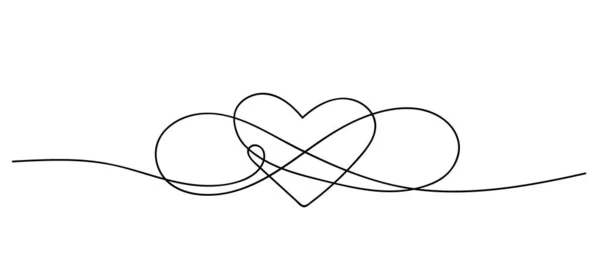 Άπειρο Είδωλο Αγάπης Συνεχής Ζωγραφική Γραμμή Καρδιά Και Infinity Σύμβολο — Διανυσματικό Αρχείο