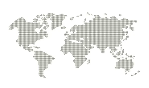 Mapa Świata Wektor Abstrakcyjny Kropkowana Mapa Prosta Ilustracja — Wektor stockowy