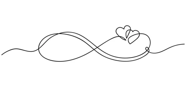 Icono Del Amor Infinito Dibujo Línea Continua Corazón Símbolo Del Gráficos vectoriales