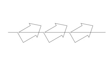 Set of arrows Infographic element design elements for presentation. Continuous line drawing. Vector illustration