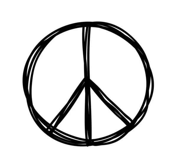 Peace Symbol Concept Symbol Sketch Vector Illustration — Archivo Imágenes Vectoriales