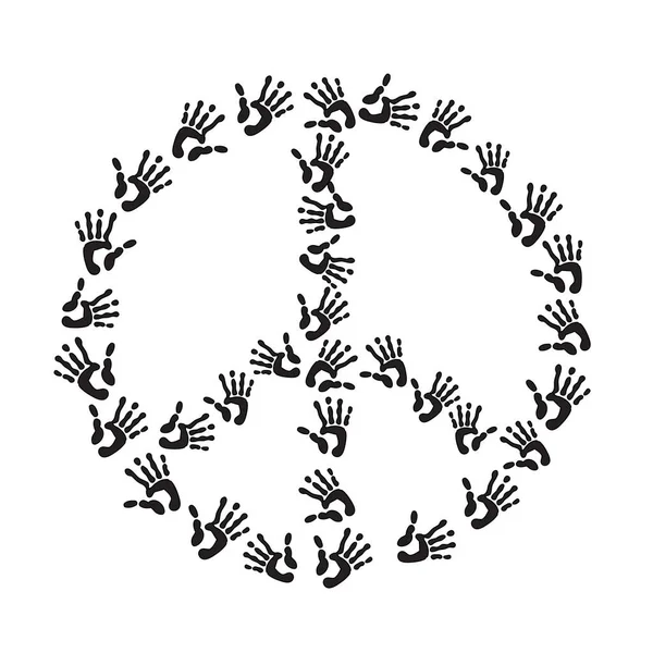 Vredessymbool Concept Symbool Schets Vectorillustratie — Stockvector