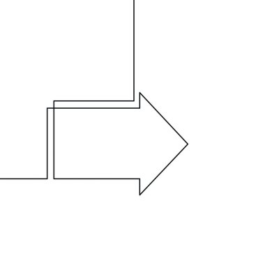 Sunum için doğrusal ok Infographic tasarım ögesi. Devamlı çizgi çizimi. Vektör illüstrasyonu.