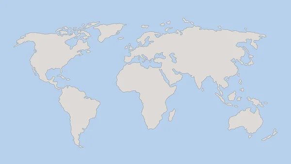 Mapa Del Mundo Vector Mapa Abstracto Ilustración Simple — Archivo Imágenes Vectoriales