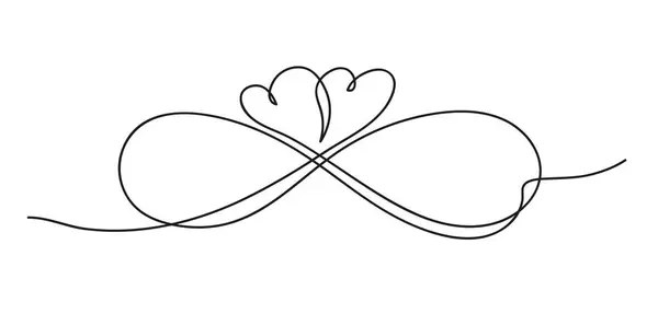 Άπειρο Είδωλο Αγάπης Συνεχής Ζωγραφική Γραμμή Καρδιά Και Infinity Σύμβολο Royalty Free Διανύσματα Αρχείου