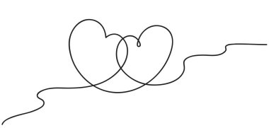 Kalpler. Devamlı çizim çizimleri. Arkadaşlık kavramı. Sonsuza kadar en iyi arkadaş. Siyah ve beyaz vektör çizimi.