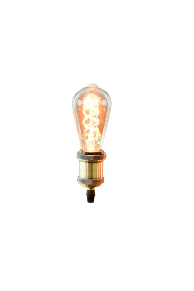Ingeschakeld Elektrische Lamp Geïsoleerd Witte Achtergrond — Stockfoto