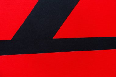 Soyut kağıt geometrik siyah, kırmızı arkaplan. Boşluğu kopyala, metin için boşluk. Üst Manzara. Şubat Siyah Tarih Ayı.