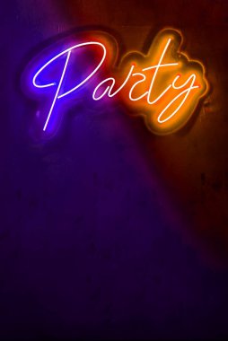 neon light, colorful background, party sign glowing neon sign banner 