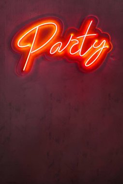 neon light, colorful background, party sign glowing neon sign banner