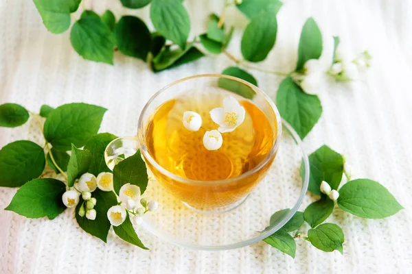Bylinný Čaj Jasmínovými Květy — Stock fotografie
