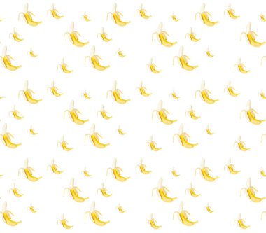 Beyaz izole edilmiş arka planda muz deseni.