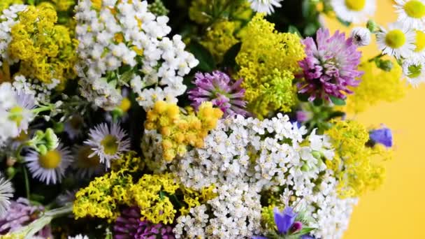 Ramo Flores Diferentes Colores Jarrón — Vídeo de stock