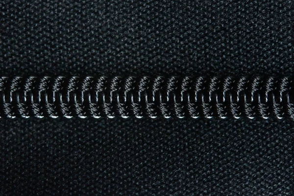 Black Zipper Clothes Close — Stock Photo, Image
