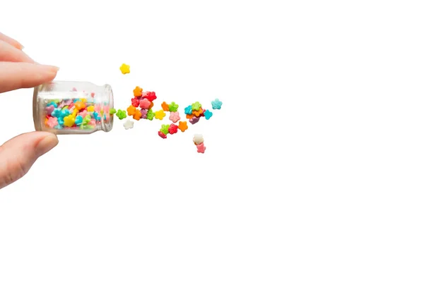 Şekerler Gökkuşağının Tüm Renklerine Serpilmiş — Stok fotoğraf