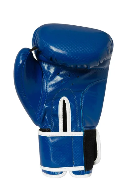 Blue Leather Boxing Glove Isolated White Background — Stock Photo, Image