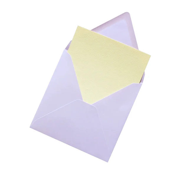 One Open Envelope Pastel Colors Letter Top View Blank Card Royalty Free Stock Images