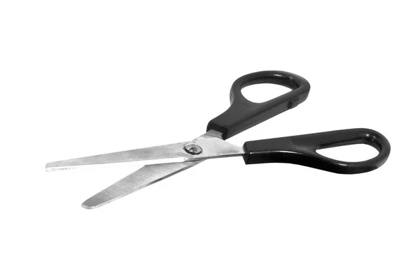 Office Stationery Scissors Cutting Black Scissor Isolated White Background — Stock Photo, Image
