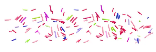 Sweet Sugar Pastel Multicolored Sprinkles Pile Granules Scattered Isolated White Jogdíjmentes Stock Fotók